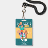 Skate-Geburtstagsfeier VIP Ausweis (Vorderseite mit Lanyard)