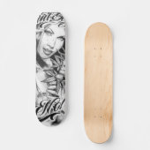 Skate girl smoke weed skateboard (Vorderseite)