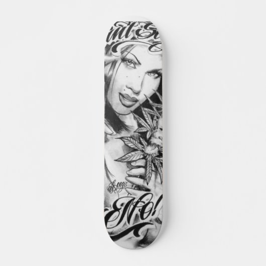 Skate girl smoke weed skateboard (Vorne)