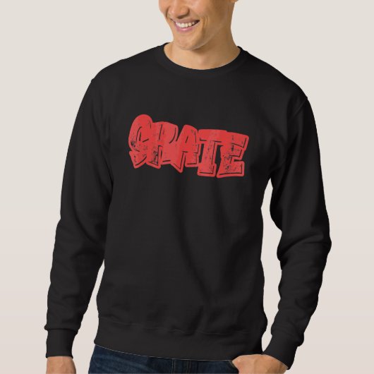 Skate Graffiti Grafik Cooler Junge Mädchen Retro S Sweatshirt (Vorderseite)