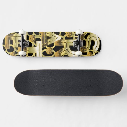 SKATE in Solid Gold Skateboard (Horizontal)