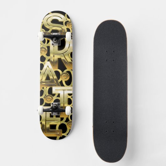 SKATE in Solid Gold Skateboard (Vorderseite)