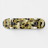 SKATE in Solid Gold Skateboard (Horizontal)