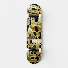 SKATE in Solid Gold Skateboard
