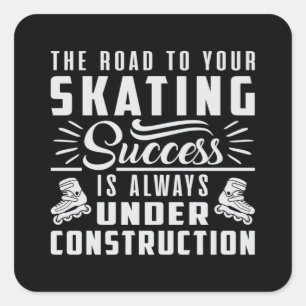 Skate Inline Skaten Skaten Inliner Funny Geschenk Quadratischer Aufkleber