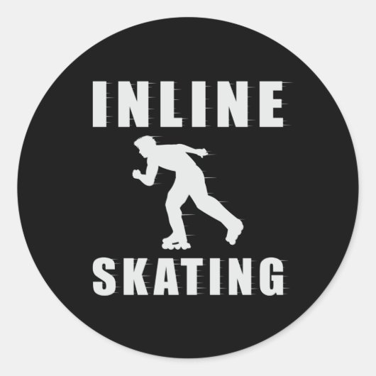 Skate Inline Skaten Skater Inliner Funny Geschenk Runder Aufkleber (Vorderseite)