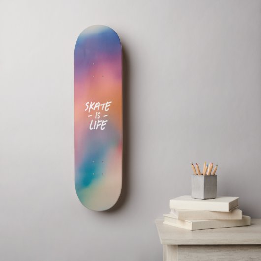 Skate ist das Life Watercolor Glow Skateboard (Wandkunst)