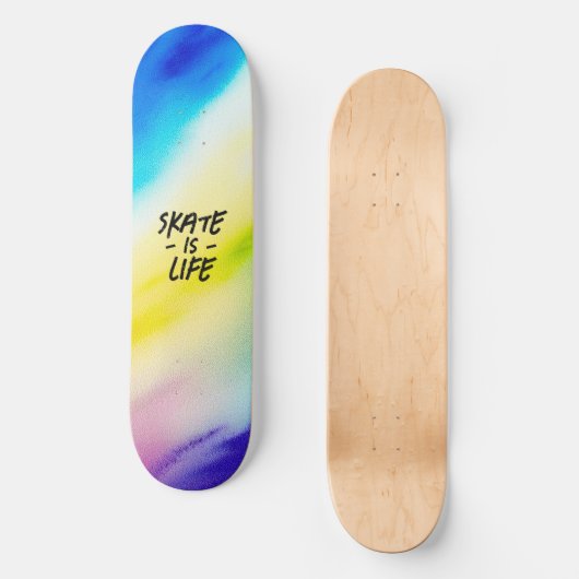 Skate ist das Life Watercolor Spring Skateboard (Vorderseite)