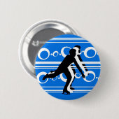 Skate-Knopf - Blau Button (Vorne & Hinten)