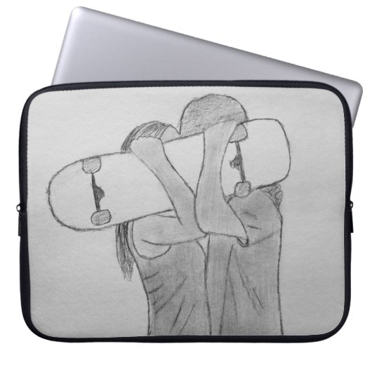 Skate Liebe Laptopschutzhülle (Vorderseite)