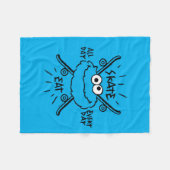 Skate-Logo für das Cookie-Monster - Skate, essen,  Fleecedecke (Vorderseite (Horizontal))