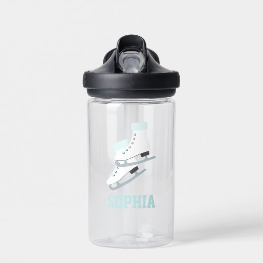 Skate mit blauer Abbildung Personalisiert Trinkflasche (Vorne)