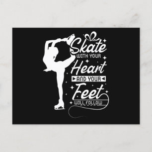 Skate mit dir Herz, Eis Skaten Postkarte