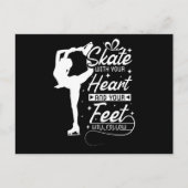 Skate mit dir Herz, Eis Skaten Postkarte (Vorderseite)