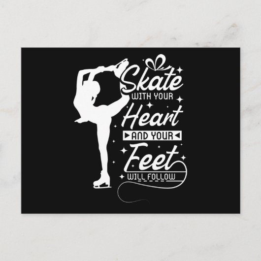 Skate mit dir Herz, Eis Skaten Postkarte (Vorderseite)