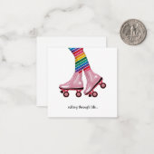 Skate mit Regenbogensocken Mitteilungskarte (Vorderseite/Rückseite Beispiel)