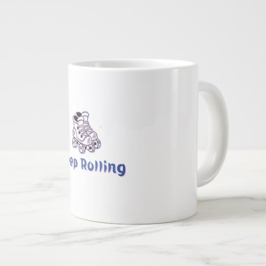 Skate mit Rollen für Retro- behalten Jumbo-Tasse (Vorderseite Rechts)