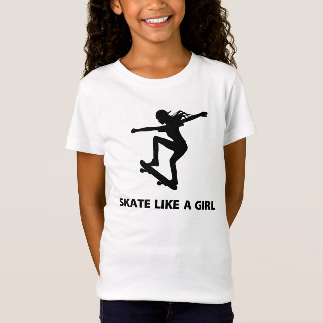 Skate mögen ein Mädchen (skateboarding) T-Shirt (Vorderseite)