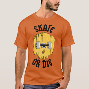 Skate oder Di für beschädigte Skateboard-Streetwea T-Shirt
