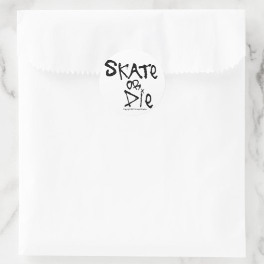 Skate oder Die Aufkleber (Tasche)