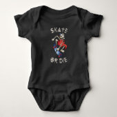 Skate oder die Grim Sensenmann Skeletton Skateboar Baby Strampler (Vorderseite)