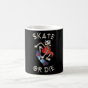Skate oder die Grim Sensenmann Skeletton Skateboar Kaffeetasse