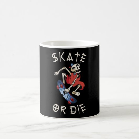 Skate oder die Grim Sensenmann Skeletton Skateboar Kaffeetasse (Mittel)