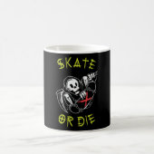 Skate oder die Grim Sensenmann Skeletton Skateboar Kaffeetasse (Mittel)