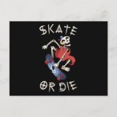 Skate oder die Grim Sensenmann Skeletton Skateboar Postkarte (Vorderseite)
