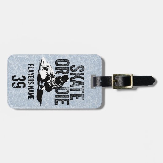 Skate oder Die (Hockey) Gepäckmarke Gepäckanhänger (Vorderseite horizontal)