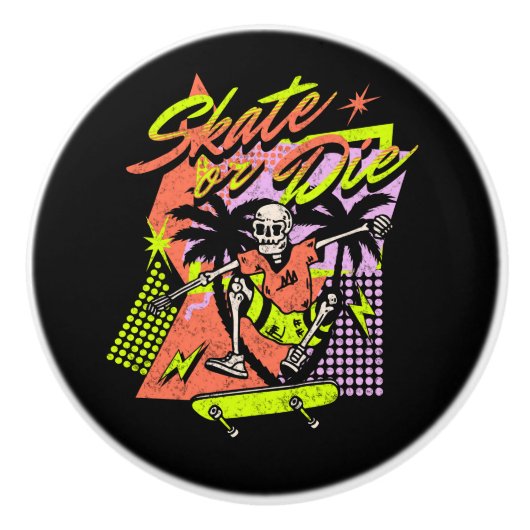 Skate oder Die Keramikknauf (Vorderseite)