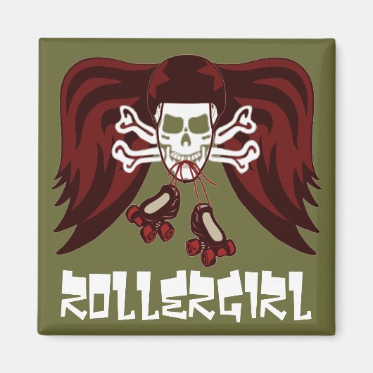 Skate oder die mit Engelsflügeln Magnet (Vorne)