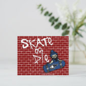 Skate oder Die Postkarte (Stehend Vorderseite)