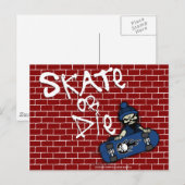 Skate oder Die Postkarte (Vorne/Hinten)