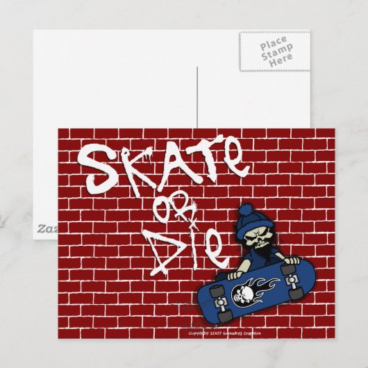 Skate oder Die Postkarte (Vorne/Hinten)