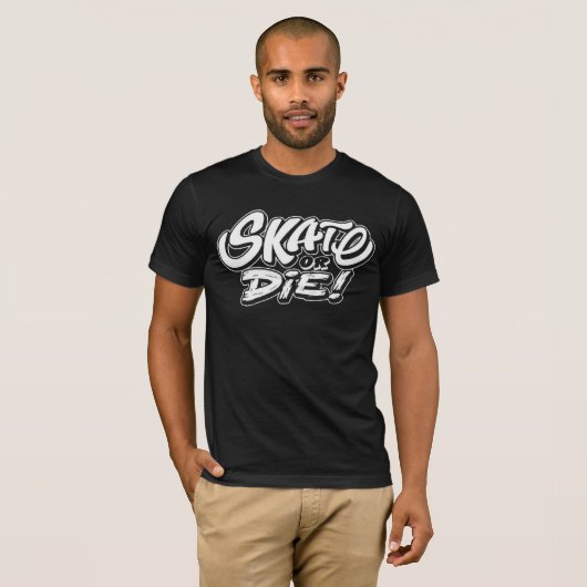 Skate oder Die - Retro-Typografie T-Shirt (Vorne ganz)