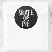Skate oder Die, Roller Derby-Design Runder Aufkleber (Tasche)