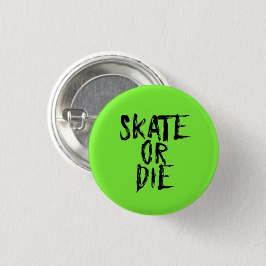 Skate oder Die, Roller Derby Girl Design Button (Vorne & Hinten)