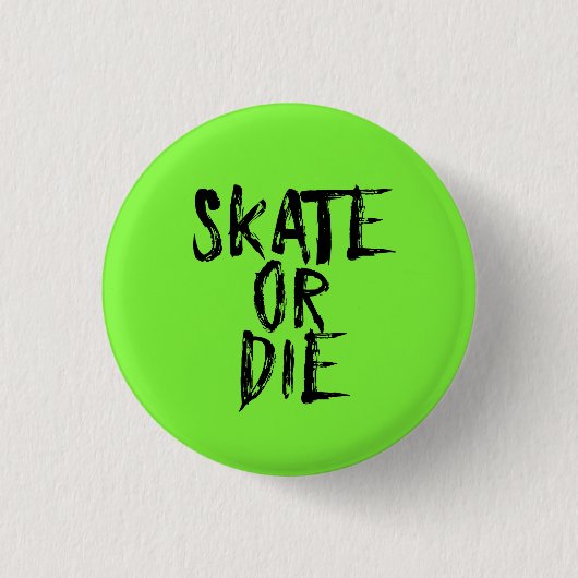Skate oder Die, Roller Derby Girl Design Button (Vorderseite)