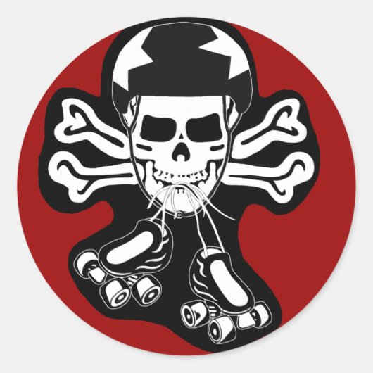 Skate oder die runder aufkleber (Vorderseite)
