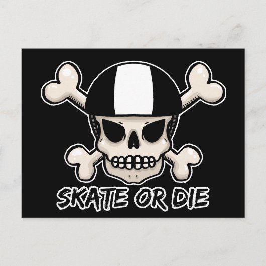 Skate oder die Schädel und Kreuzknochen Postkarte (Vorderseite)