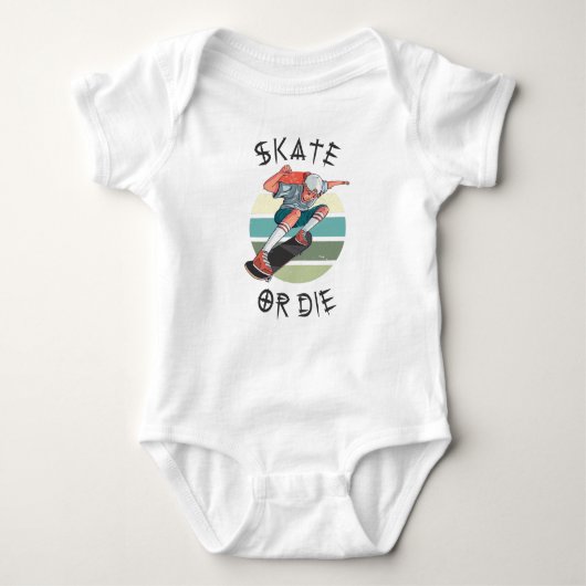 Skate oder die Skateboarder Boy Baby Strampler (Vorderseite)
