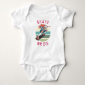 Skate oder die Skateboarder Boy Baby Strampler (Vorderseite)
