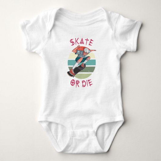Skate oder die Skateboarder Boy Baby Strampler (Vorderseite)