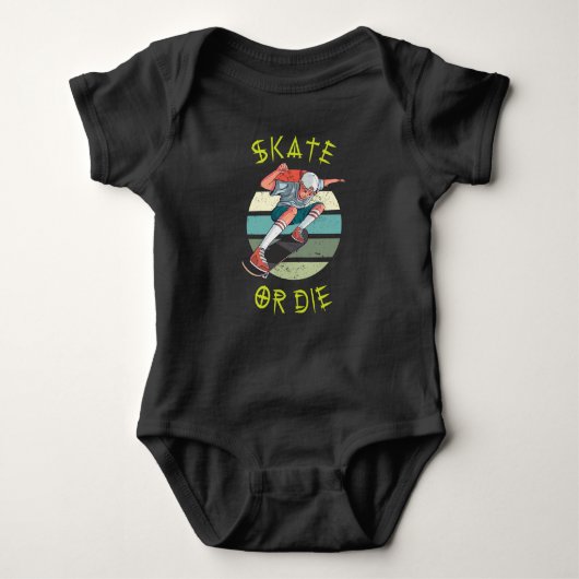 Skate oder die Skateboarder Boy Baby Strampler (Vorderseite)