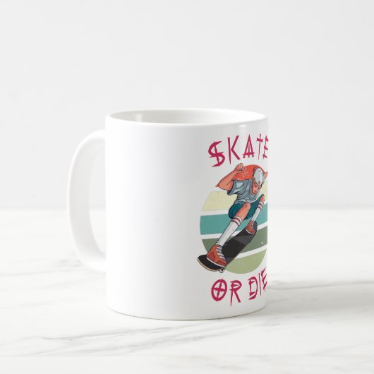 Skate oder die Skateboarder Boy Kaffeetasse (Vorderseite Links)