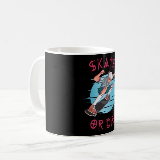 Skate oder die Skateboarder Boy Kaffeetasse (Vorderseite Links)