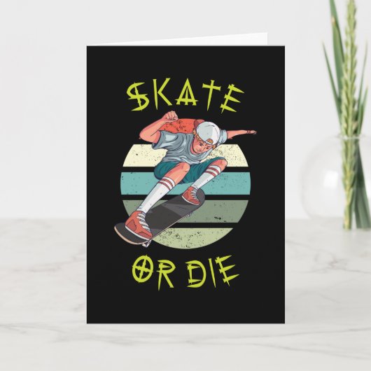 Skate oder die Skateboarder Boy Karte (Vorderseite)