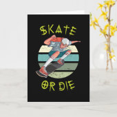 Skate oder die Skateboarder Boy Karte (Gelbe Blume)