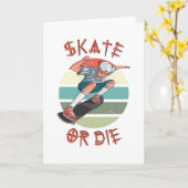 Skate oder die Skateboarder Boy Karte (Gelbe Blume)